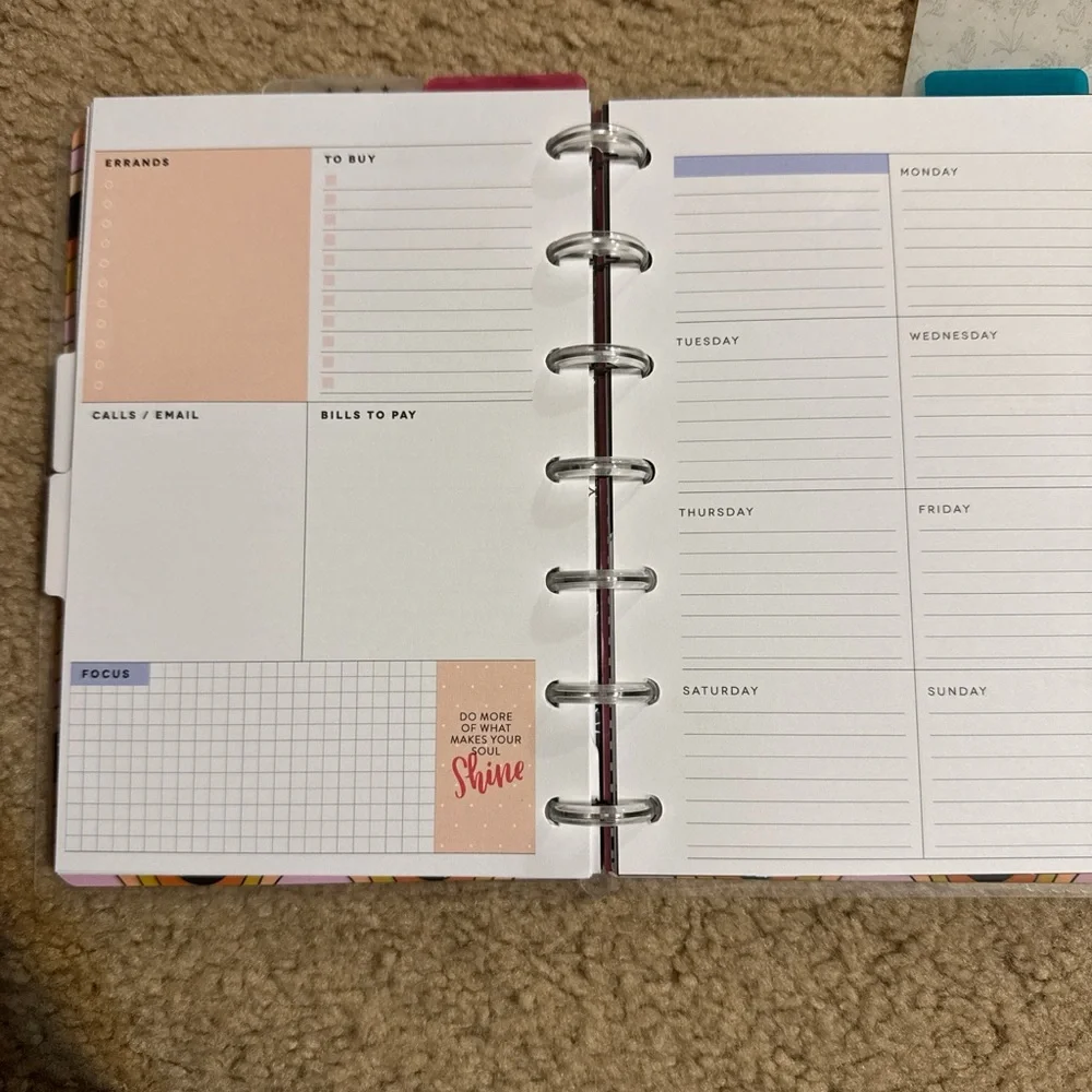 The Happy Planner Sunburst Notebook and Striped Pouch